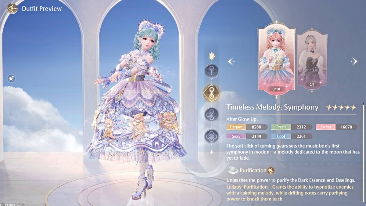 Tijdloze melodie: Symphony -outfit in Infinity Nikki