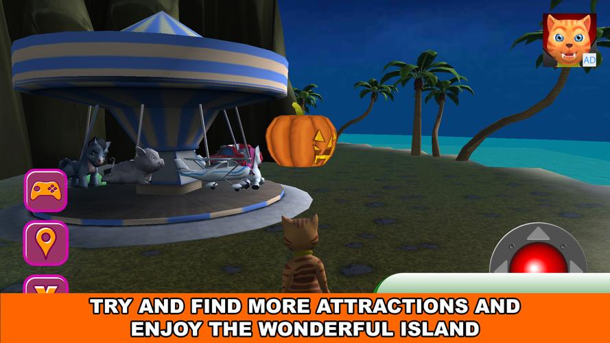 Halloween Cat Theme Park 3D Captura de pantalla 3