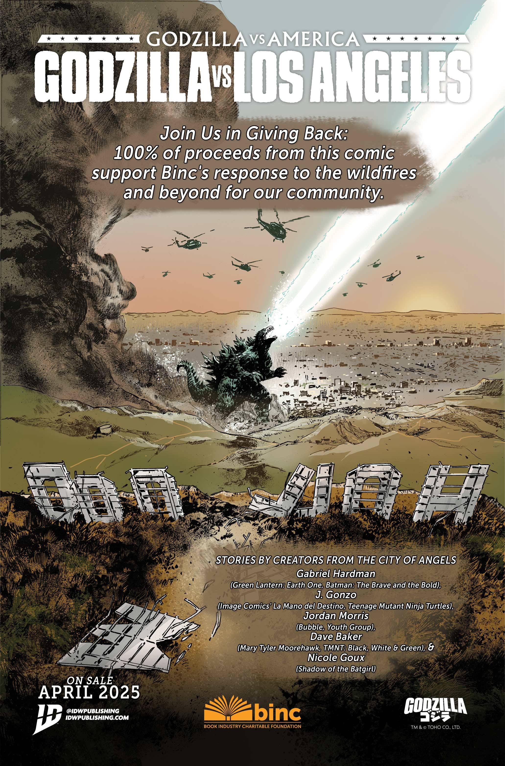 IDW's Godzilla vs LA AIDS Wildfire Relief