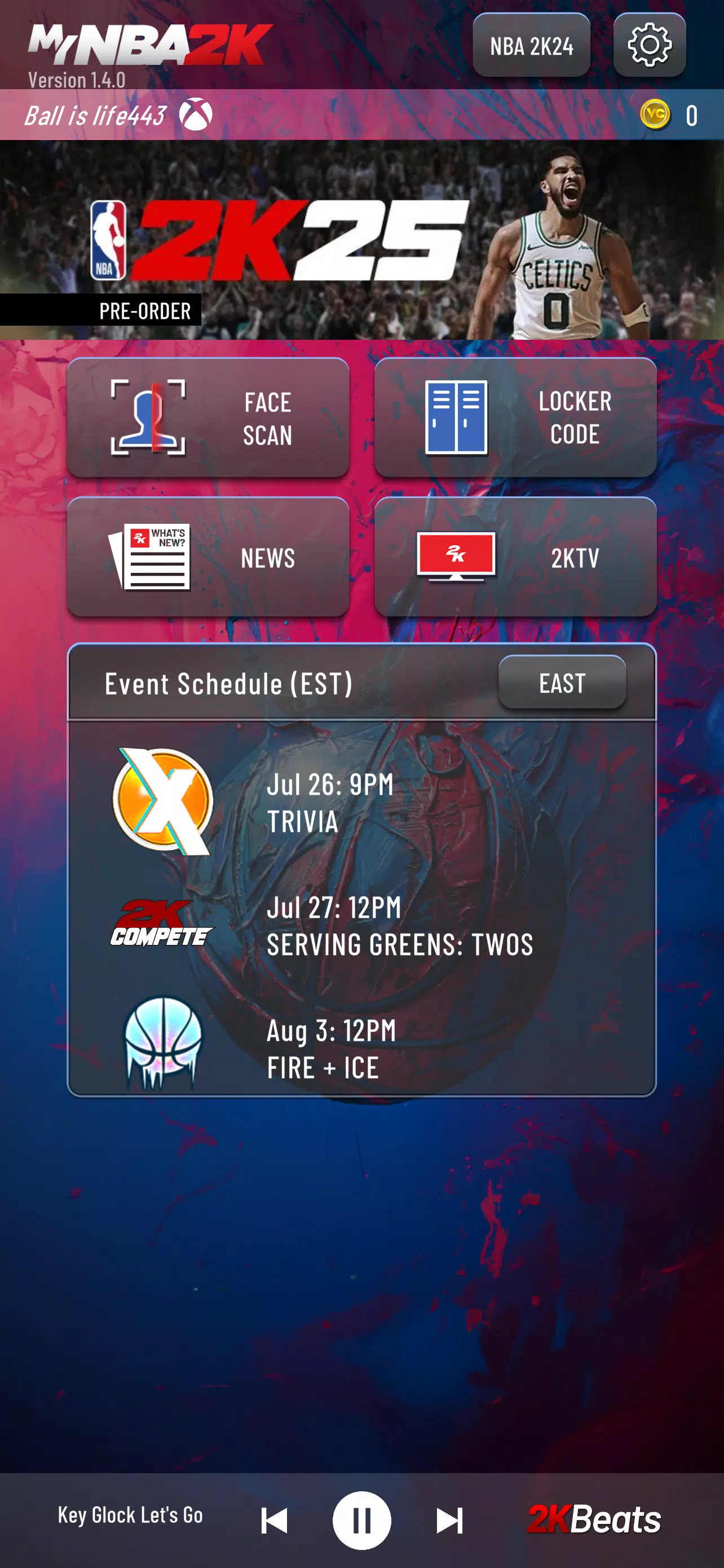 Schermata MyNBA 2K Companion App 1