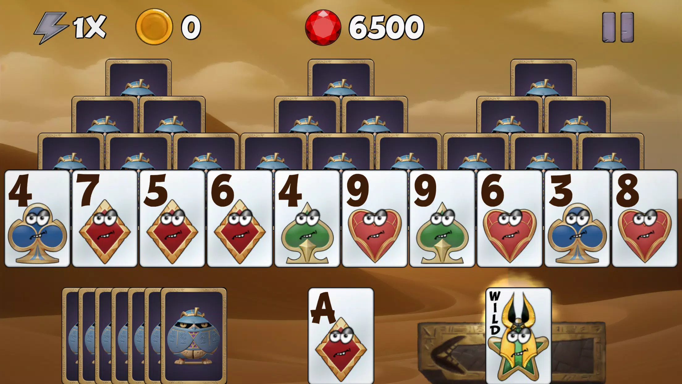 Tricky Tut Solitaire Schermafbeelding 0