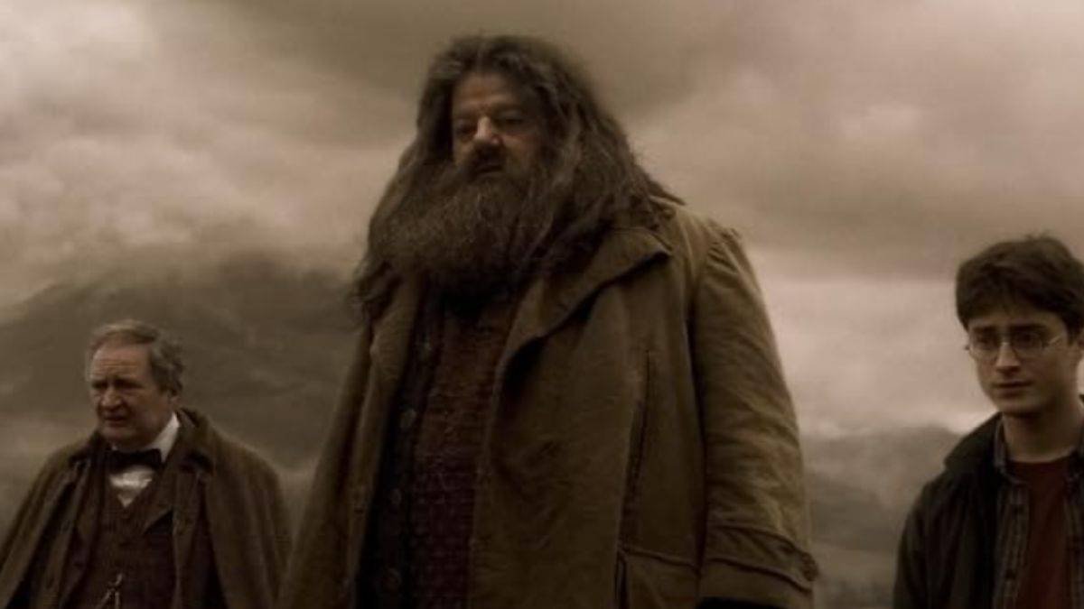 Robbie Coltrane como Hagrid em Harry Potter e o Half Blood Prince