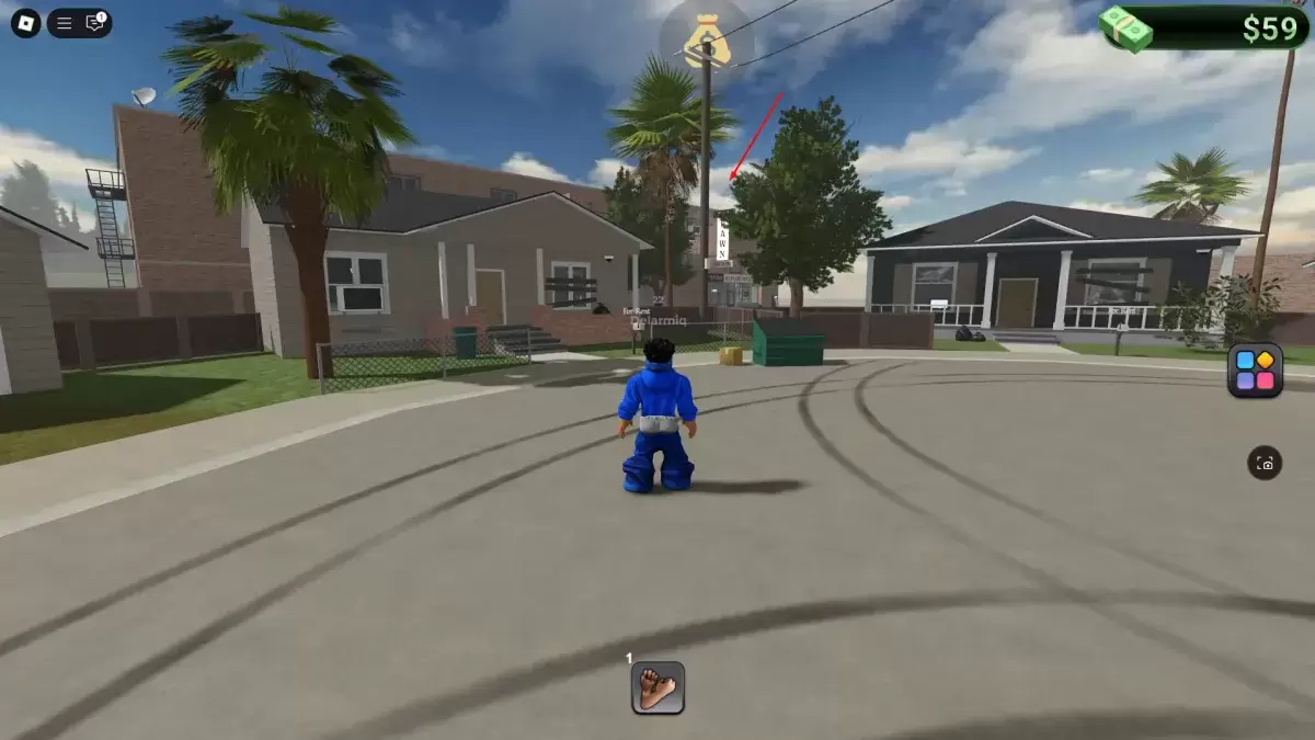 Pemain melihat lokasi kedai pajak gadai di blockspin