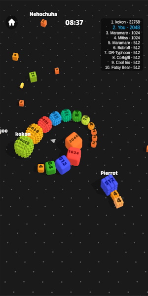 Snake Cube Arena: Merge 2048 ภาพหน้าจอ 1