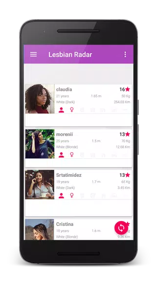 Lesbian Radar - Free dating for girls and women Screenshot 1